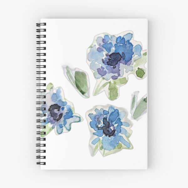 Item preview, Blue Watercolor Blossoms designed and sold by Kara Draws.