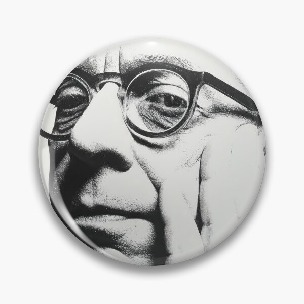 Item preview, Jean-Paul Sartre Retro Thinker Portrait with Geometric Red and Black Line Art designed and sold by Retrocranio.