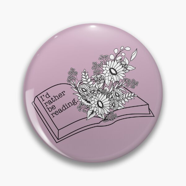 Item preview, I'd Rather Be Reading – Bookish Floral Line Art Design designed and sold by thistledewcraft.