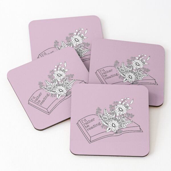 Item preview, I'd Rather Be Reading – Bookish Floral Line Art Design designed and sold by thistledewcraft.