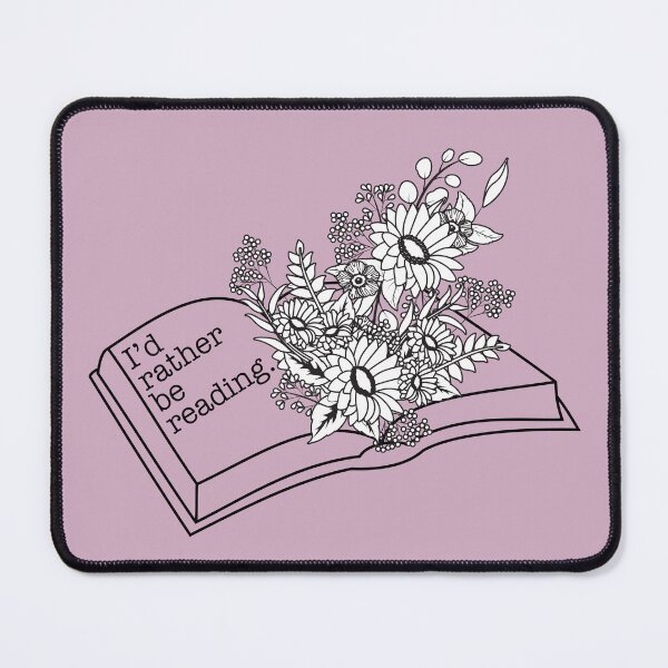 Item preview, I'd Rather Be Reading – Bookish Floral Line Art Design designed and sold by thistledewcraft.