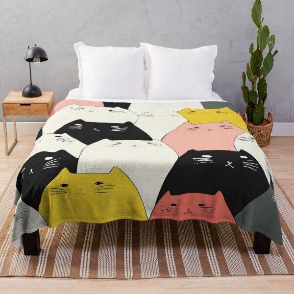 Item preview, Cute Minimalist Cat Pattern – Colorful Cartoon Kittens Design designed and sold by Retrocranio.