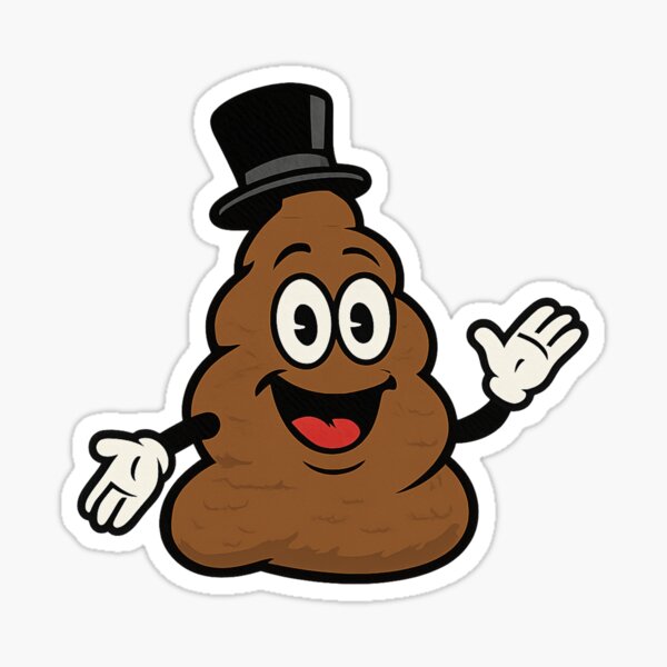 Item preview, Mr. Poo with Top Hat – Funny Cartoon Poop Design designed and sold by Sinzos.