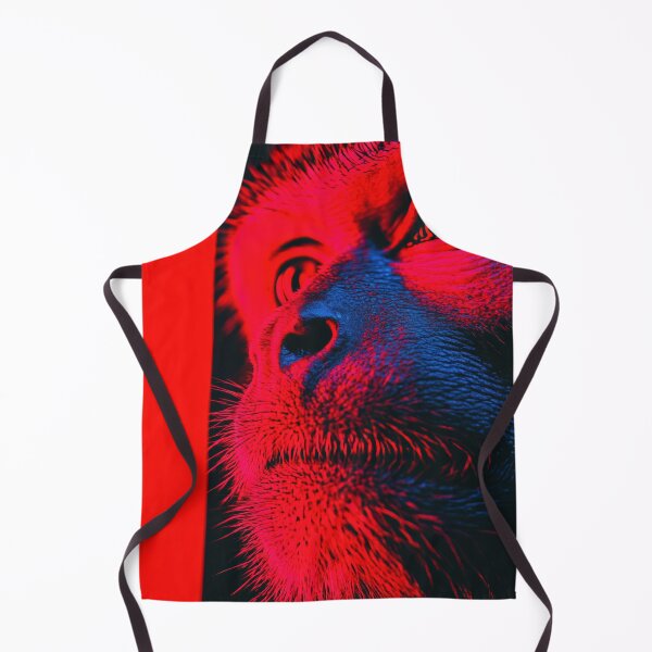 Item preview, Neon Monkey Portrait – Cyberpunk Primate in Red and Blue Light designed and sold by Retrocranio.