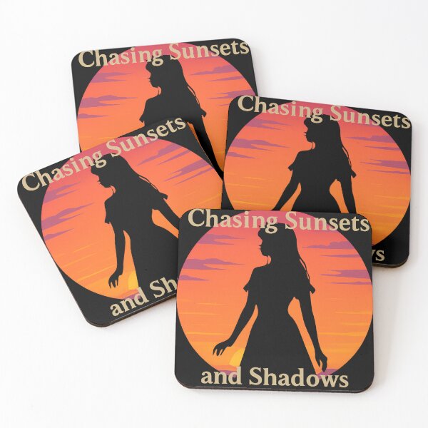 Item preview, Chasing Sunsets and Shadows Elegant Silhouette Sunset Design designed and sold by TeeTimeTreasure.
