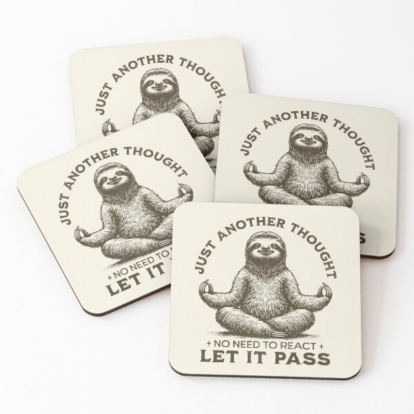 Item preview, Just Another Thought Let It Pass Peaceful Sloth Mindfulness designed and sold by KLArtzStore.