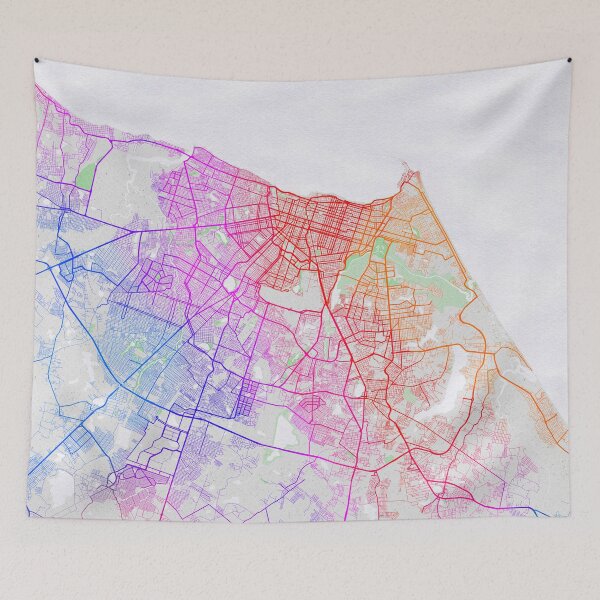 Item preview, Fortaleza City Map of Ceara, Brazil - Colorful designed and sold by deMAP.