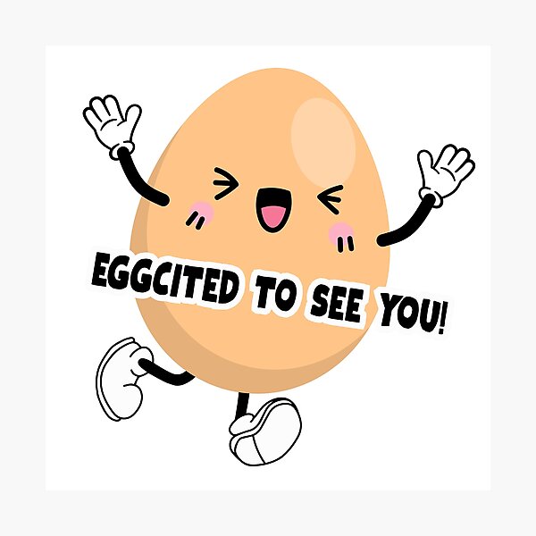 Item preview, Eggsited to See You! Funny Egg Stickers Meme Boiled Egg designed and sold by mimicrafts516.