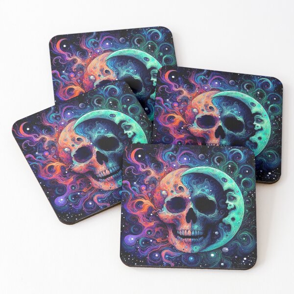Item preview, Moon and Skull Art designed and sold by TheDarkWardrobe.