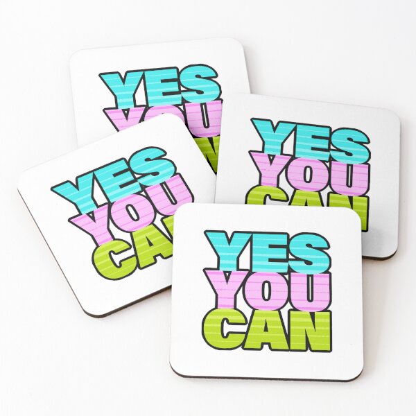 Item preview, YES YOU CAN -  Motivation Quote, Colorful Typo Art light backgound designed and sold by PixelPunny.