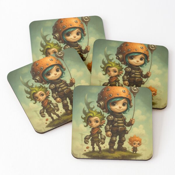 Item preview, Whimsical Elf Explorers on a Floating Island designed and sold by Hakubiya.
