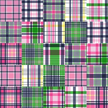 Artwork thumbnail, Summer Plaid Pink Madras Patchwork by emrdesigns