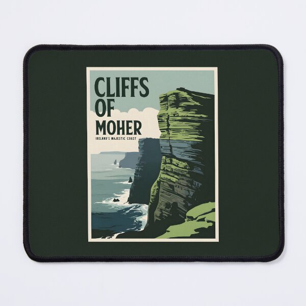 Item preview, A Vintage Travel Art of the Cliffs of Moher - Ireland designed and sold by GoodOldVintage.