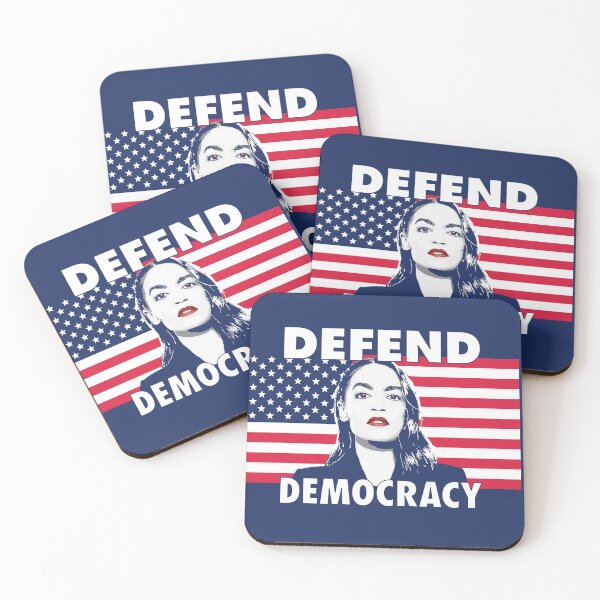 Item preview, Defend Democracy AOC Alexandria Ocasio-Cortez designed and sold by Winner Chicken Dinner Designs.