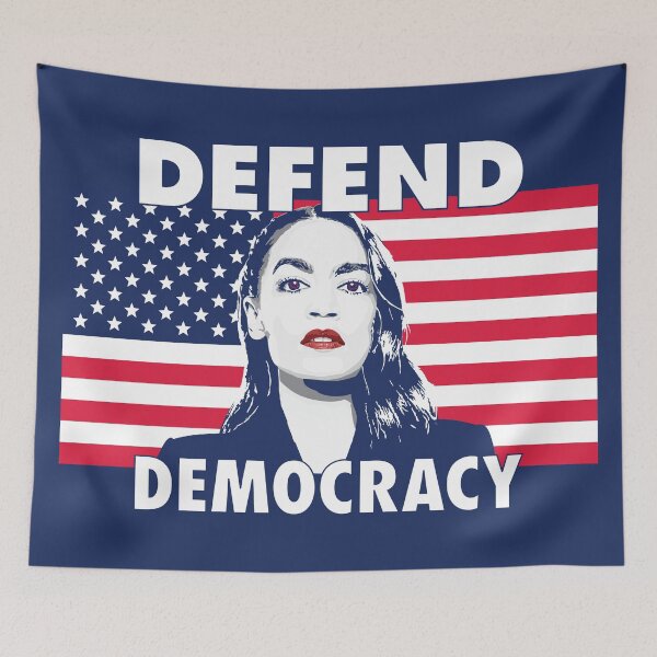 Item preview, Defend Democracy AOC Alexandria Ocasio-Cortez designed and sold by Winner Chicken Dinner Designs.
