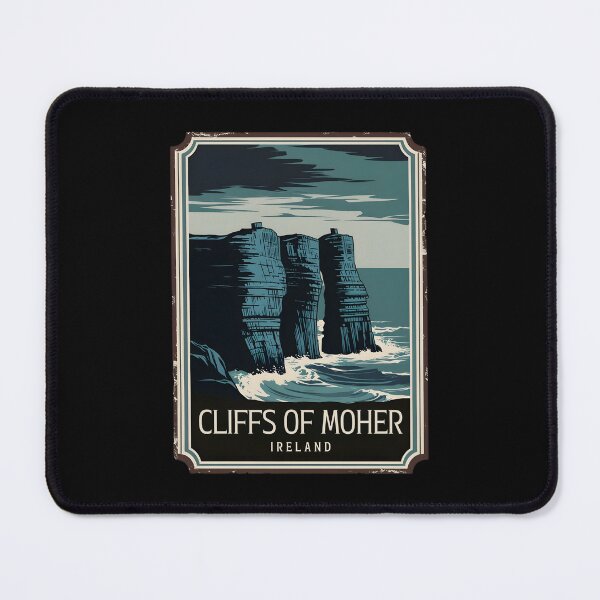 Item preview, A Vintage Travel Art of the Cliffs of Moher - Ireland designed and sold by GoodOldVintage.