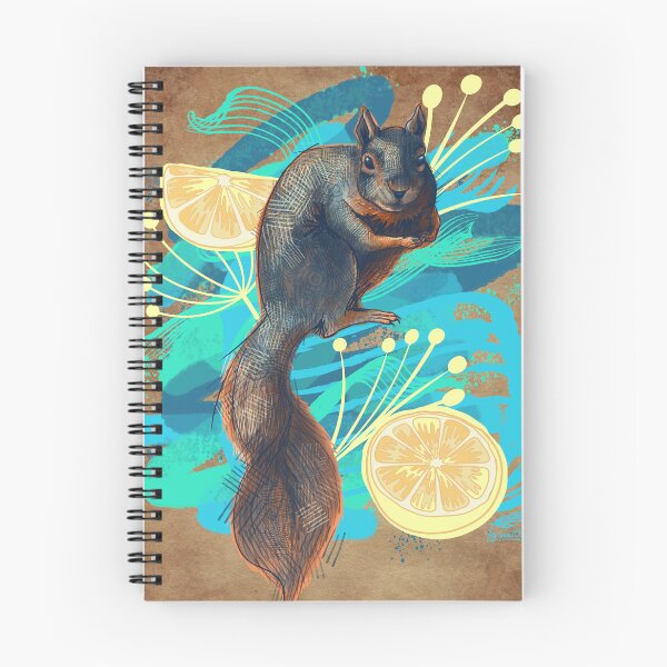 Item preview, Squirrel with Lemons, Maximalist Illustration designed and sold by Free-Spirit-Meg.