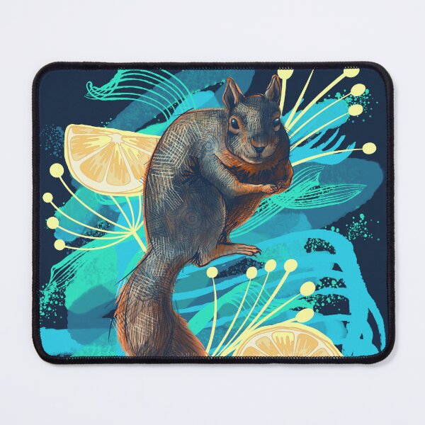 Item preview, Squirrel with Lemons, Maximalist Illustration designed and sold by Free-Spirit-Meg.