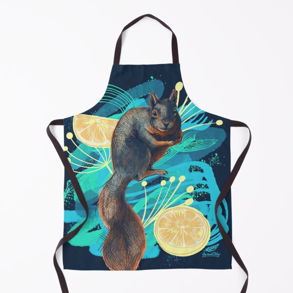 Item preview, Squirrel with Lemons, Maximalist Illustration designed and sold by Free-Spirit-Meg.