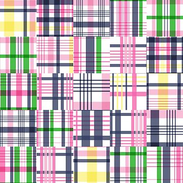 Artwork thumbnail, Preppy Pink Patchwork Madras by emrdesigns