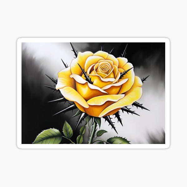 Aperçu de l'œuvre Rose jaune avec des épines créée et vendue par julianjade.