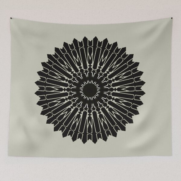 Item preview, Elegant Black and White Mandala Mosaic designed and sold by Tarjiart.