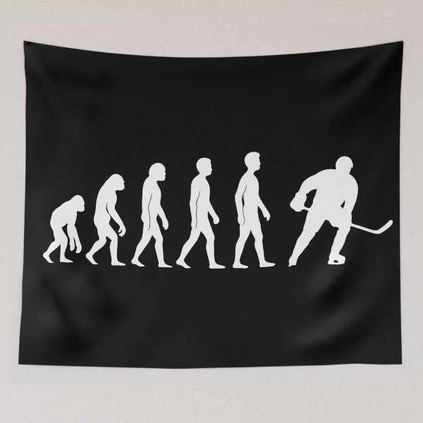 Item preview, Glow-in-the-Dark Hockey Evolution Shirt – From Caveman Slapshot to NHL Legend | Bold Retro Futuristic Hockey Tee designed and sold by WAUZ.