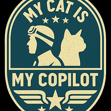 Artwork thumbnail, My Cat Is My Copilot – Vintage Flight Patch Design by Whisker Lane Media