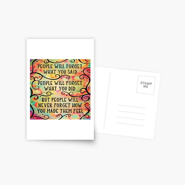 People Will Never Forget Postcard