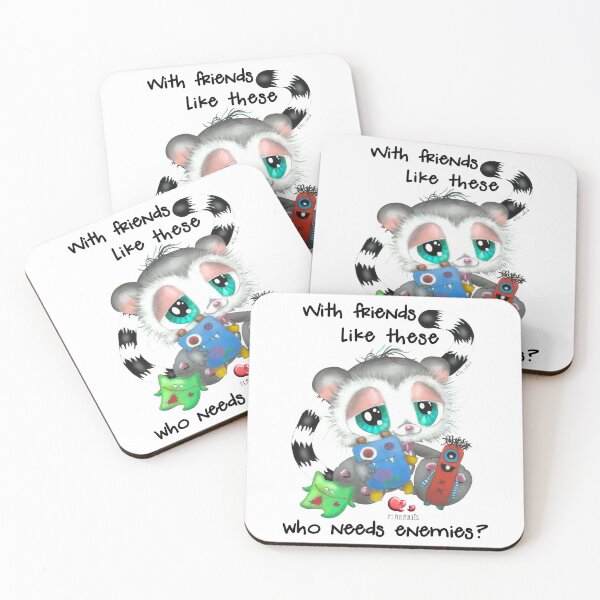 Item preview, Lemur Playing with Weird Toys – With Friends Like These Who Needs Enemies Hand Drawn Art designed and sold by Plakartis.