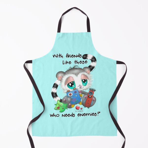 Item preview, Lemur Playing with Weird Toys – With Friends Like These Who Needs Enemies Hand Drawn Art designed and sold by Plakartis.