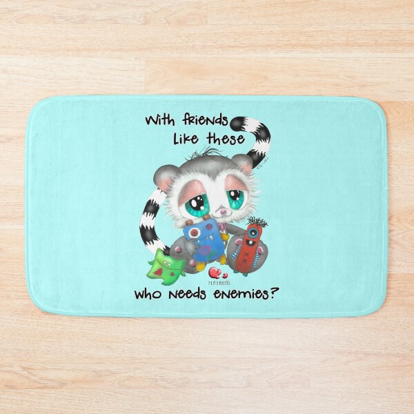 Item preview, Lemur Playing with Weird Toys – With Friends Like These Who Needs Enemies Hand Drawn Art designed and sold by Plakartis.