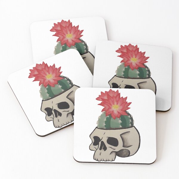 Item preview, Skull Cactus Bloom – Dark Botanical Tattoo Art designed and sold by Compotica27.