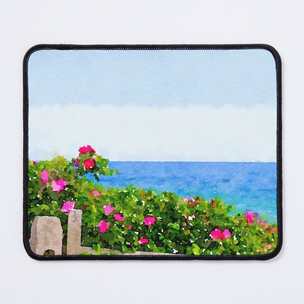 Item preview, Beach rose along ocean watercolor designed and sold by feenandneen.