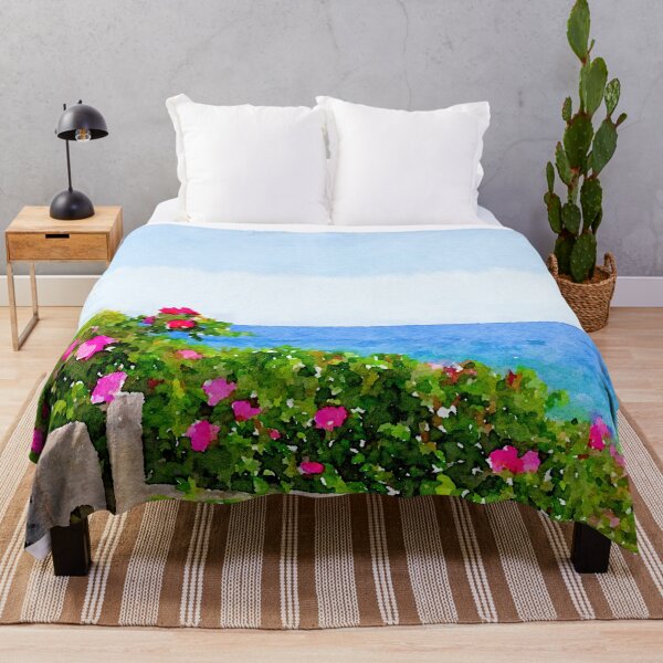 Item preview, Beach rose along ocean watercolor designed and sold by feenandneen.