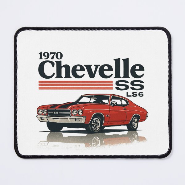 Item preview, 1970 Chevelle SS LS6 in Red with Black Stripes – Bold Retro Muscle Car Graphic designed and sold by TheArtOfCar.