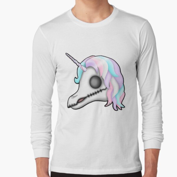 My Little Dead Unicorn | Rainbow Unicorn Skull | White Long Sleeve T-Shirt