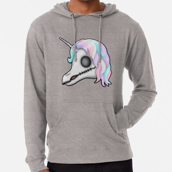 My Little Dead Unicorn | Rainbow Unicorn Skull | White Lightweight Hoodie