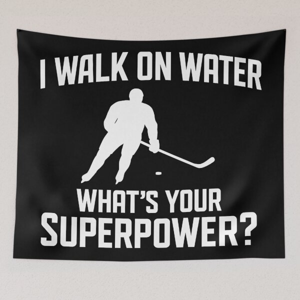 Item preview, White-on-Black Hockey Shirt – ‘I Walk on Water’ for Rink Rebels & Trash Talker designed and sold by WAUZ.