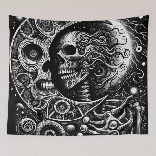 Item preview, Moon and Skull Art designed and sold by TheDarkWardrobe.