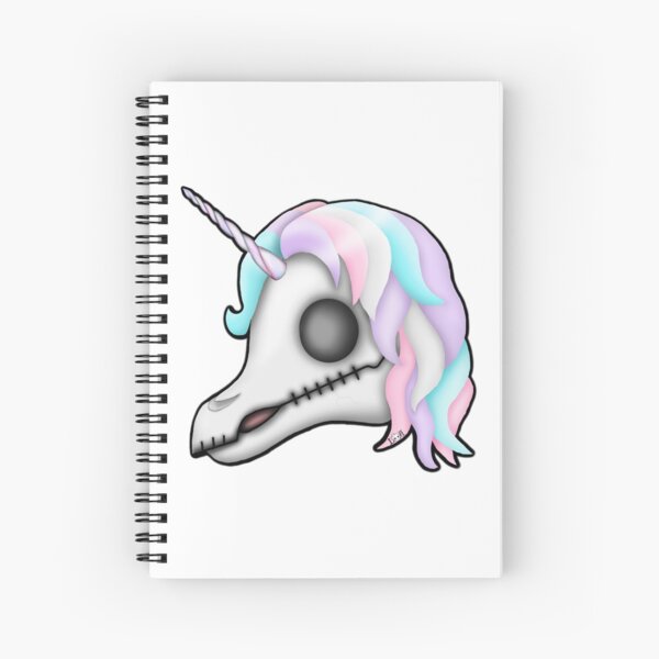 My Little Dead Unicorn | Rainbow Unicorn Skull | White Spiral Notebook