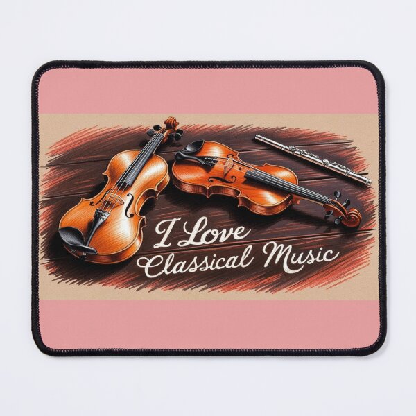 Item preview, Violin & Flute: Hand-Drawn Classic Music Art designed and sold by WearMyMood.