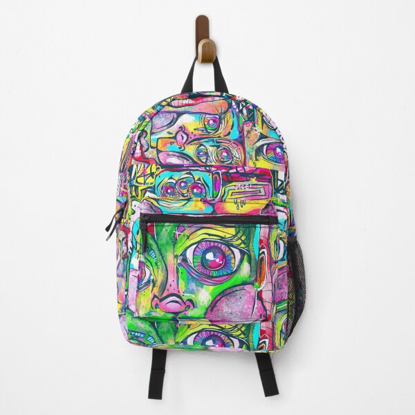 Item preview, Abstract Cubism Eyes and Faces Pattern by Hollie Day designed and sold by crestfallenmermaid.