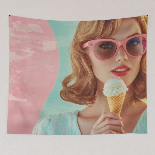 Item preview, Woman enjoying ice cream in summer designed and sold by anytka.