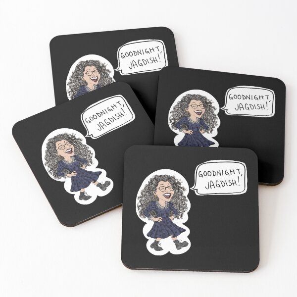 Item preview, ‘Goodnight, Jagdish!’  – Elaine Caricature & Tipsy India Moment designed and sold by from here 2 mars.