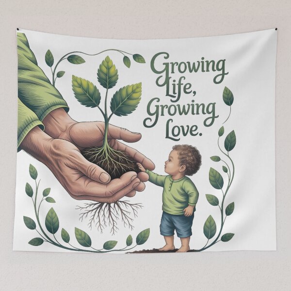 Item preview, Growing Life, Growing Love | Father’s Day Botanical Art Print | Heartfelt Dad & Child Nature Gift 2025 designed and sold by AnnDesignStudio.