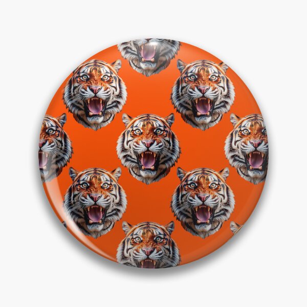 Item preview, Tiger Head Pattern On Orange Background  designed and sold by PatternTitan.