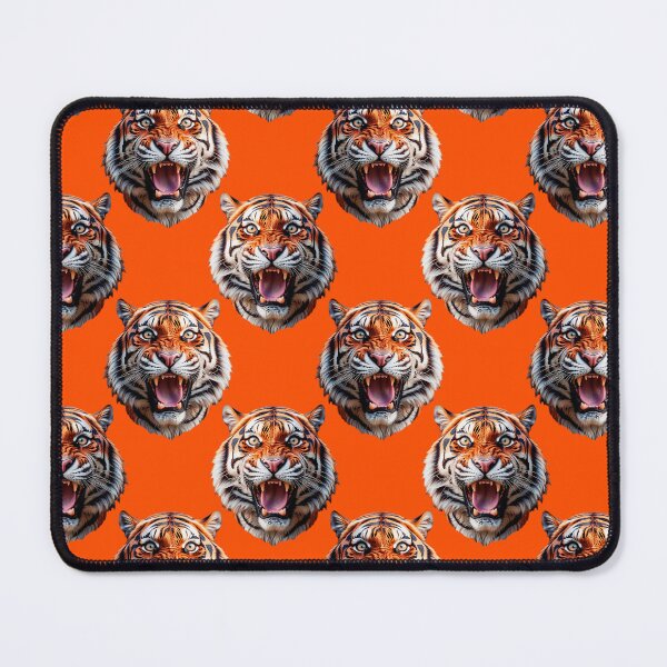 Item preview, Tiger Head Pattern On Orange Background designed and sold by PatternTitan.