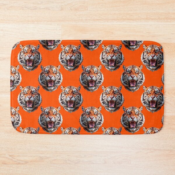 Item preview, Tiger Head Pattern On Orange Background  designed and sold by PatternTitan.