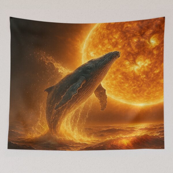 Item preview, Solar Flame Whale – Fireborn Leviathan of the Sun designed and sold by GalenaDeco.